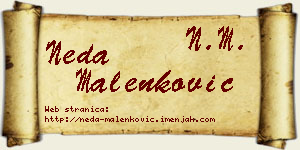 Neda Malenković vizit kartica